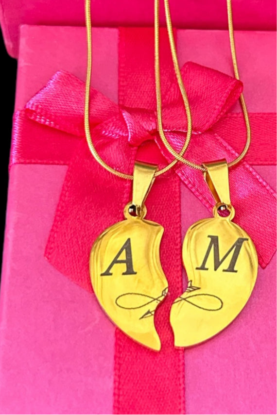 Corazón, doble dorado grabado con tu foto