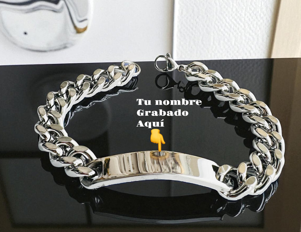 Pulsera acero plateada
