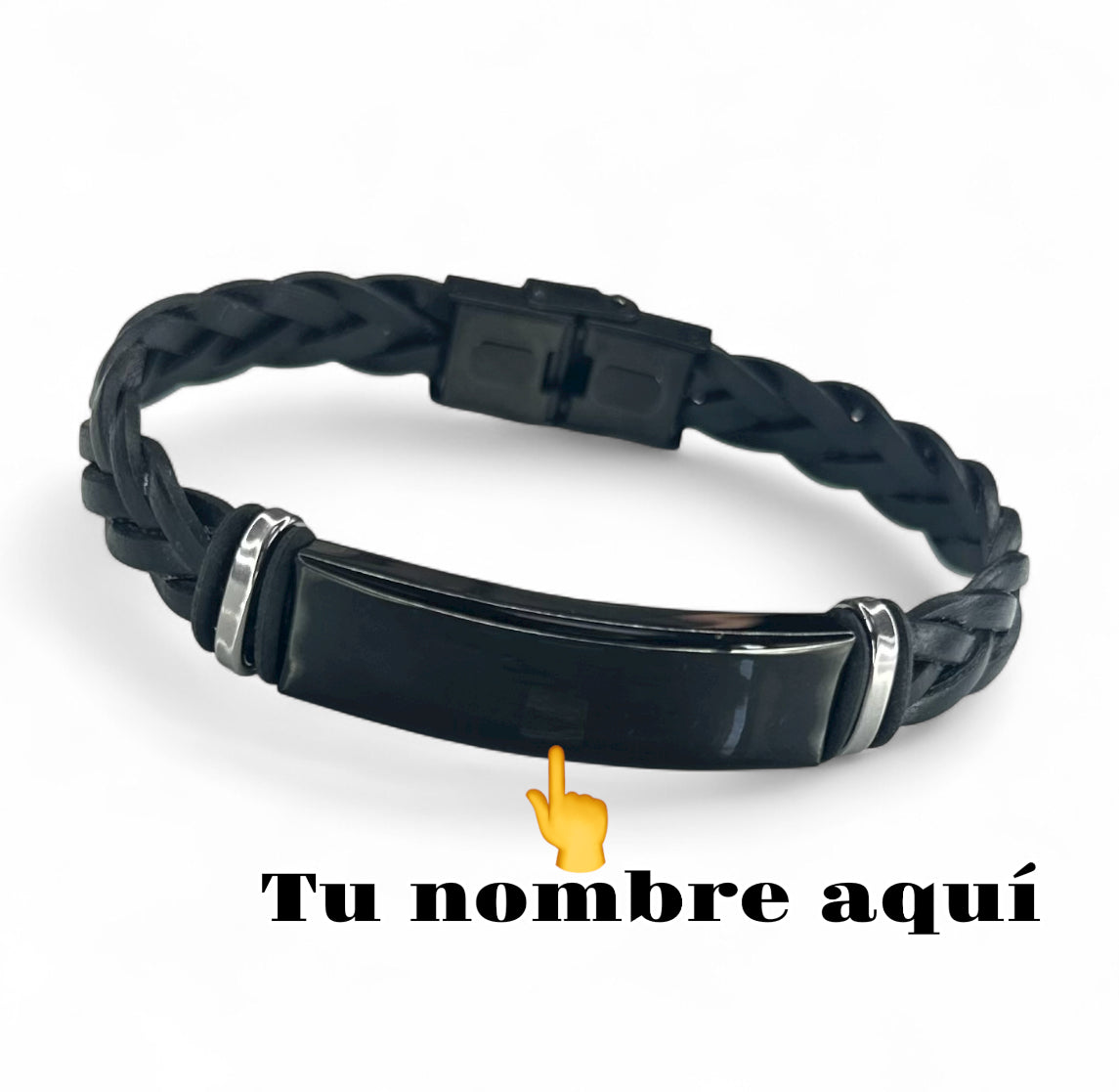Pulsera con chapa negro