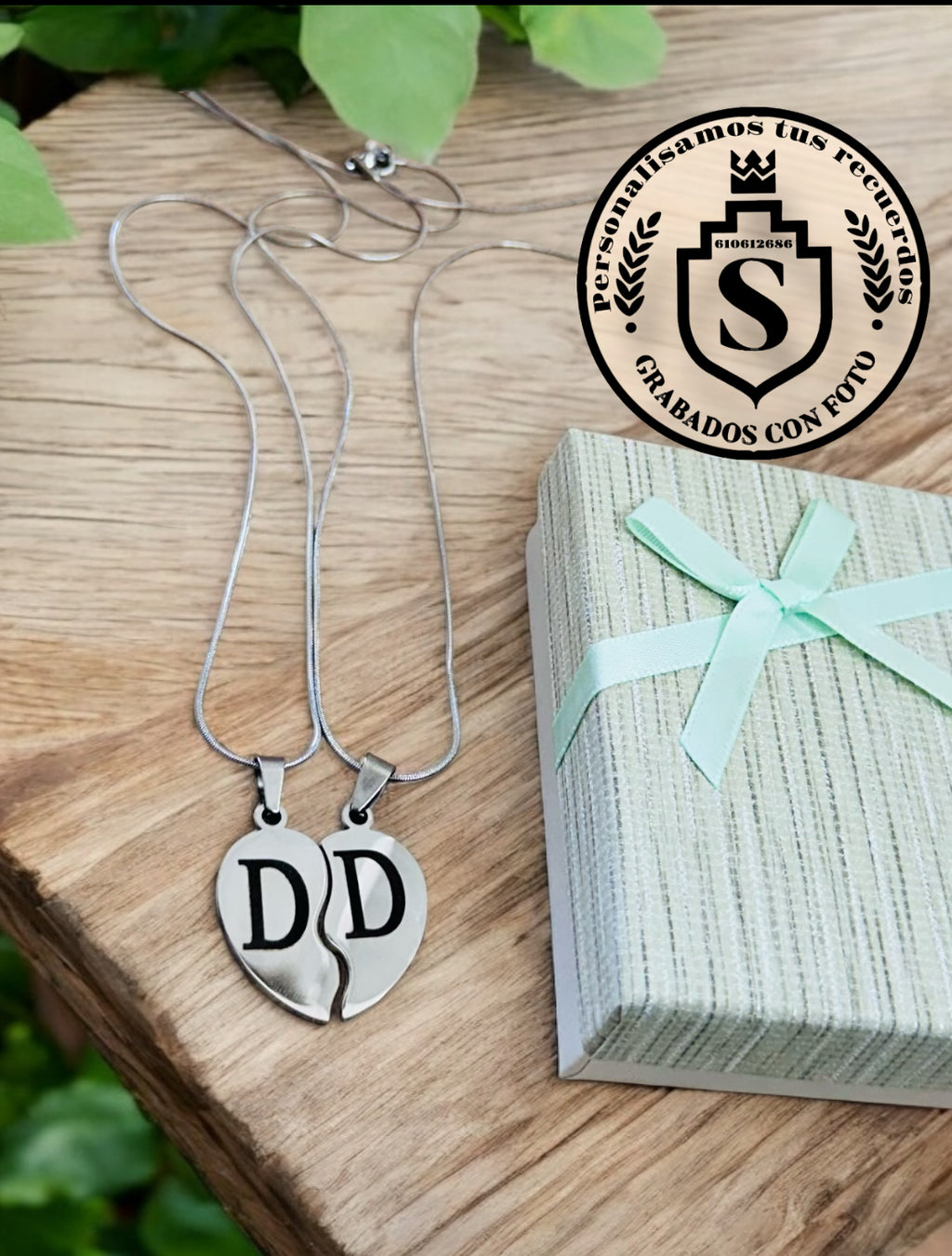 Corazón partido plateado