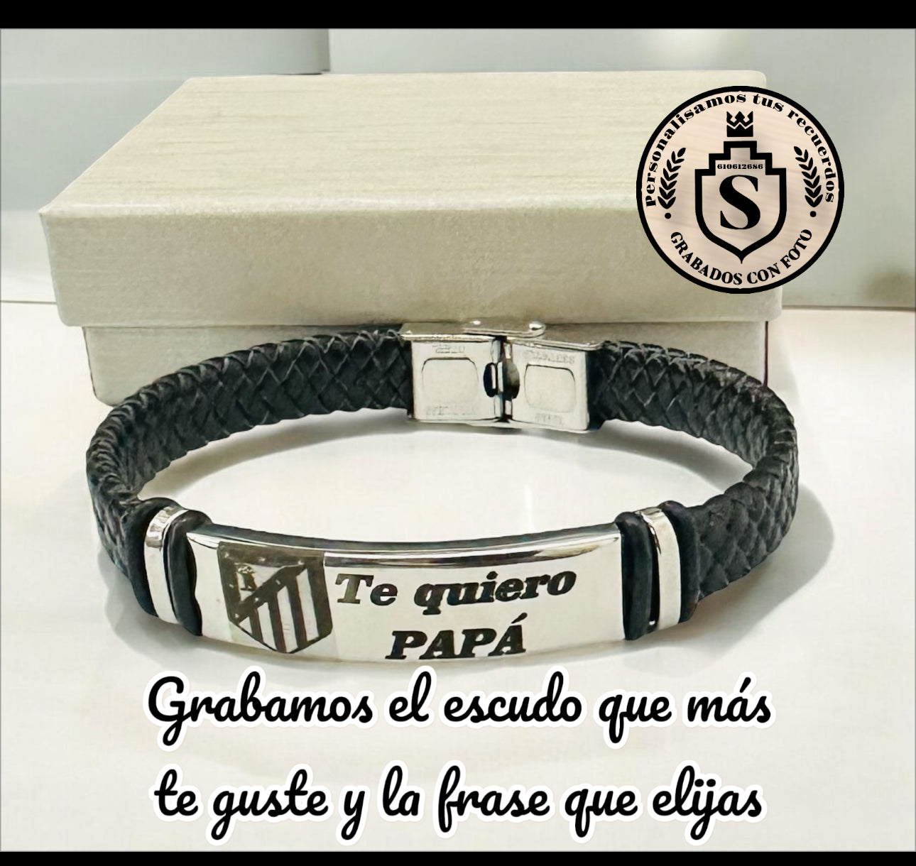 Pulsera cuero con escudos