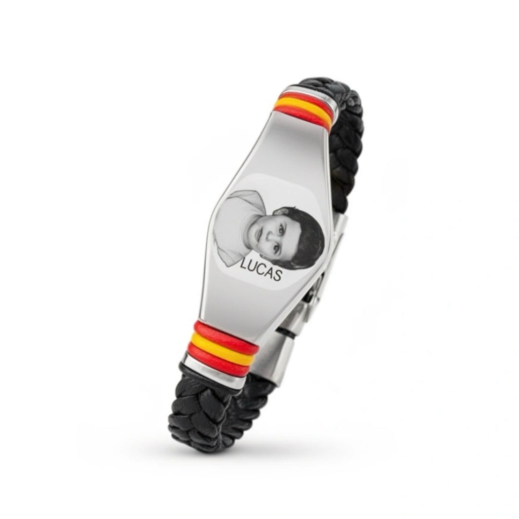 Pulsera cuerina con foto