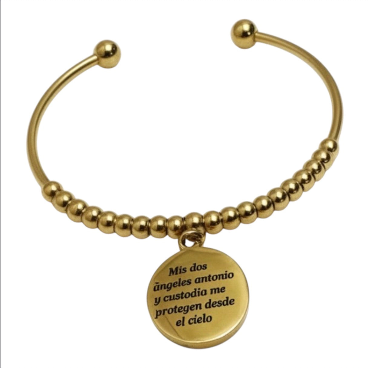 Pulsera dorada con bolitas