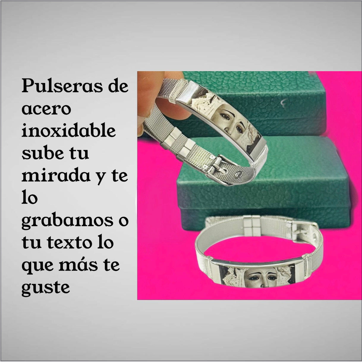 Pulsera todo de acero personalizada
