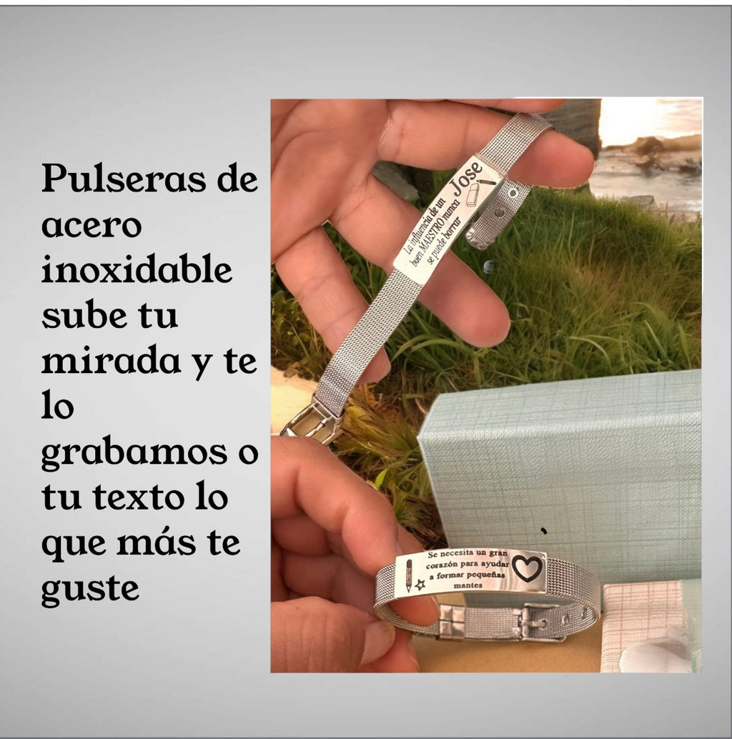 Pulsera todo de acero personalizada