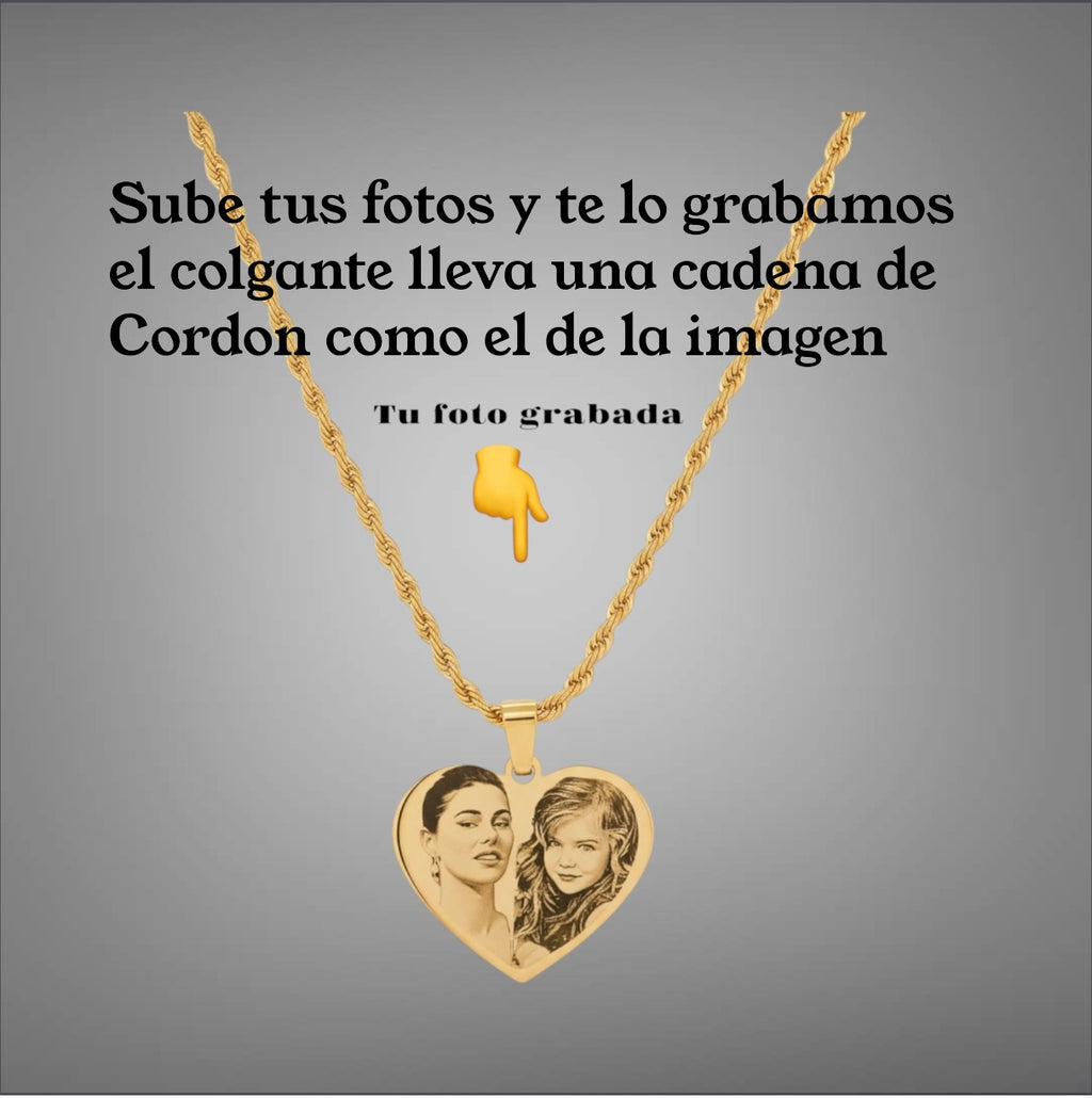 colgante de corazón personalizado con foto o frases