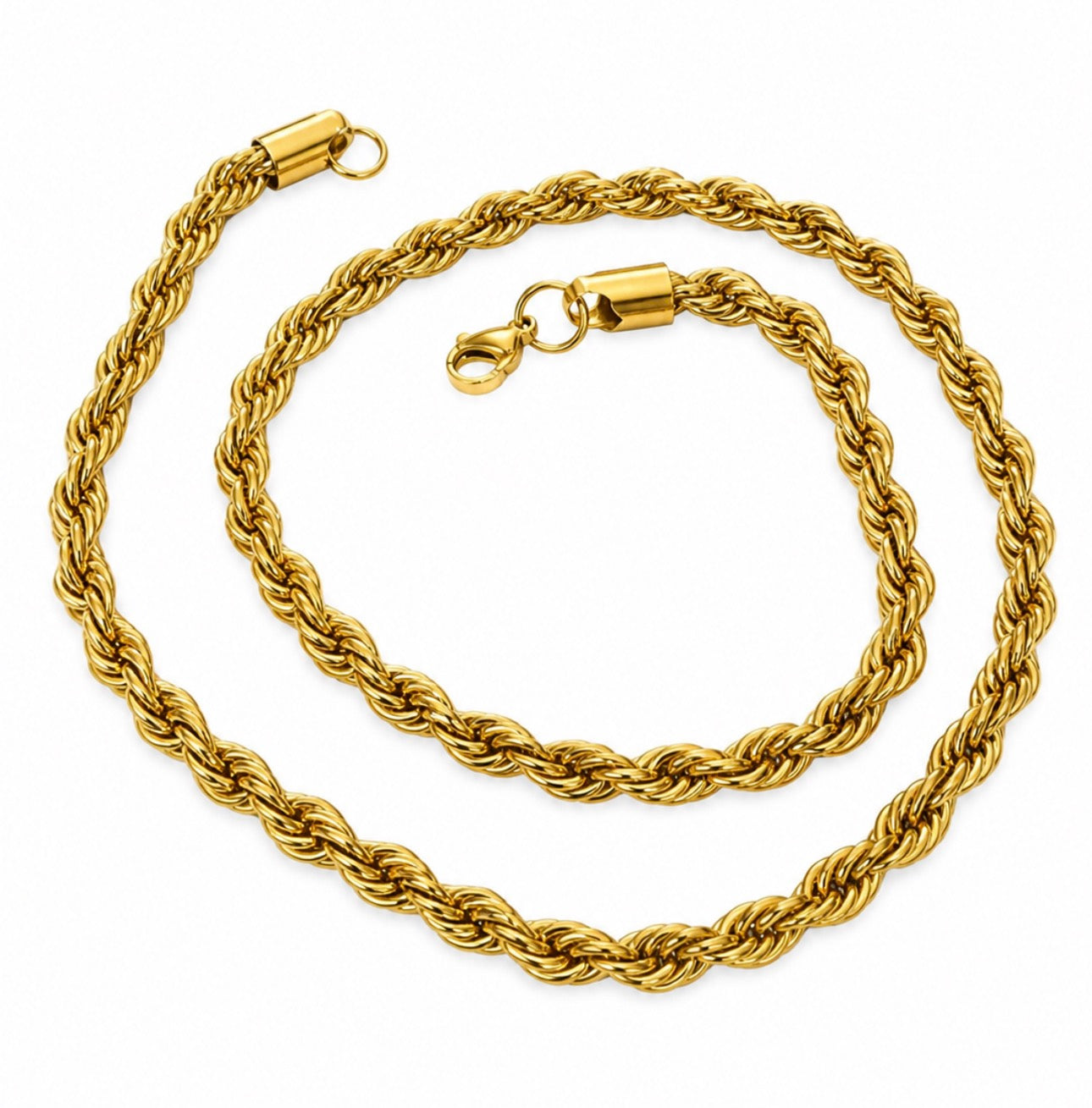 cadena de acero dorado