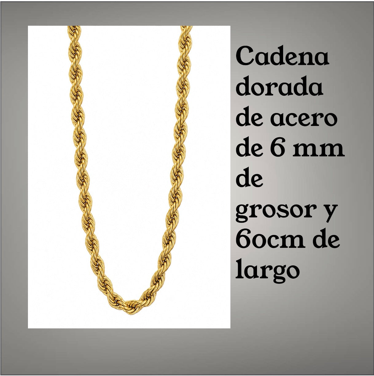cadena de acero dorado