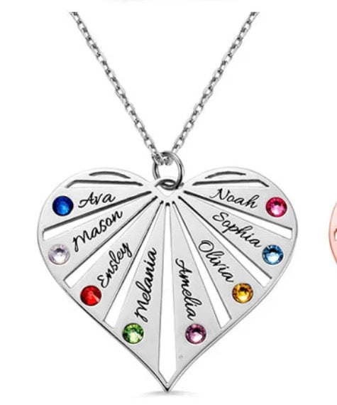 colgante corazon plateado personalizado