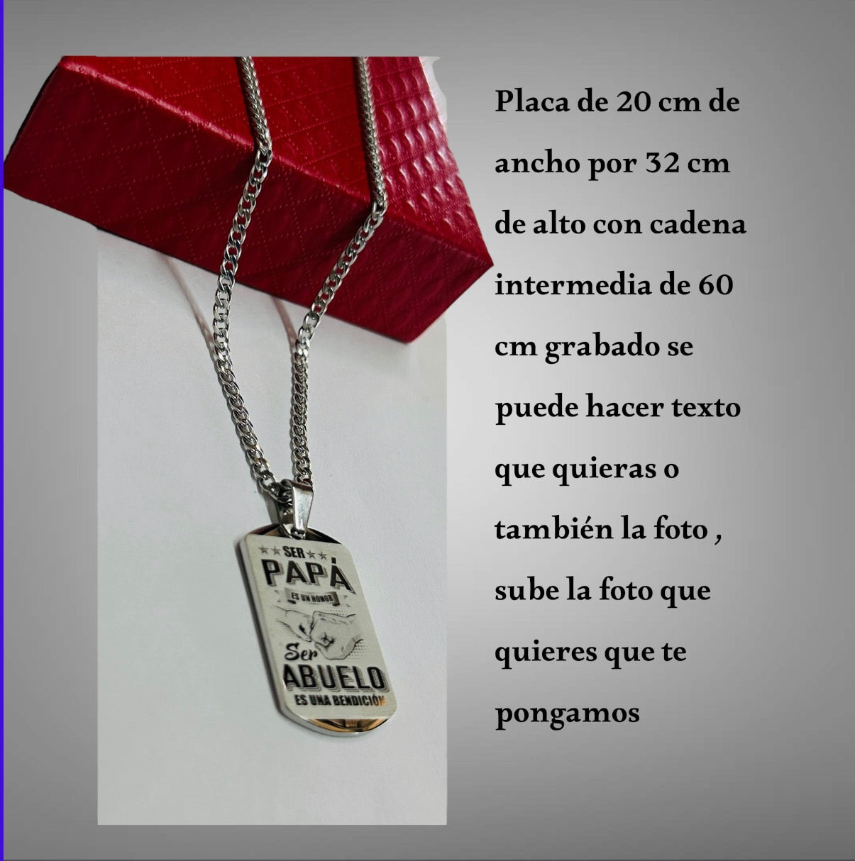 COLGANTE DE 20 POR 32cm PERSONALIZADO