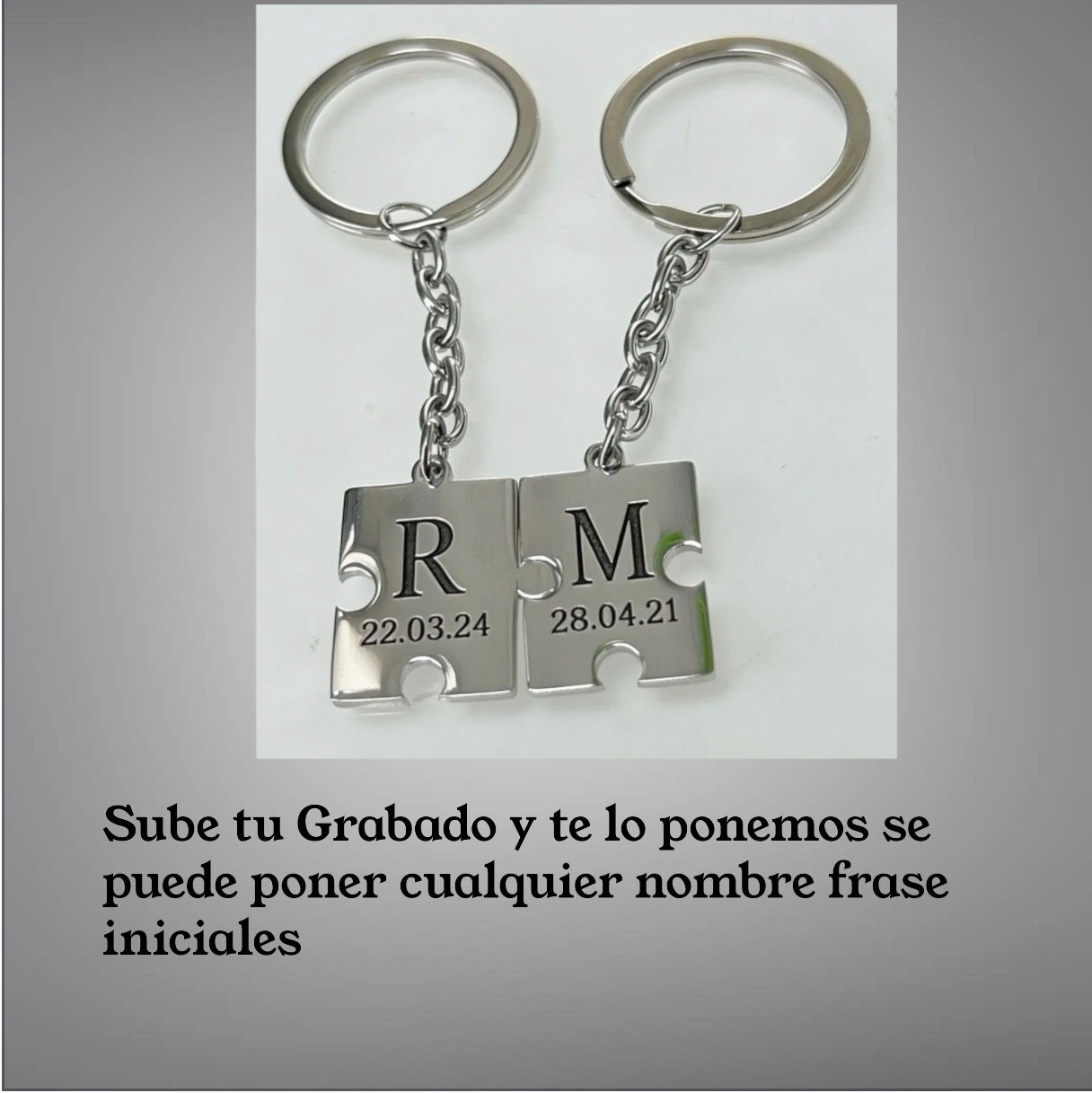 Llavero personalizado con tus iniciales y fechas