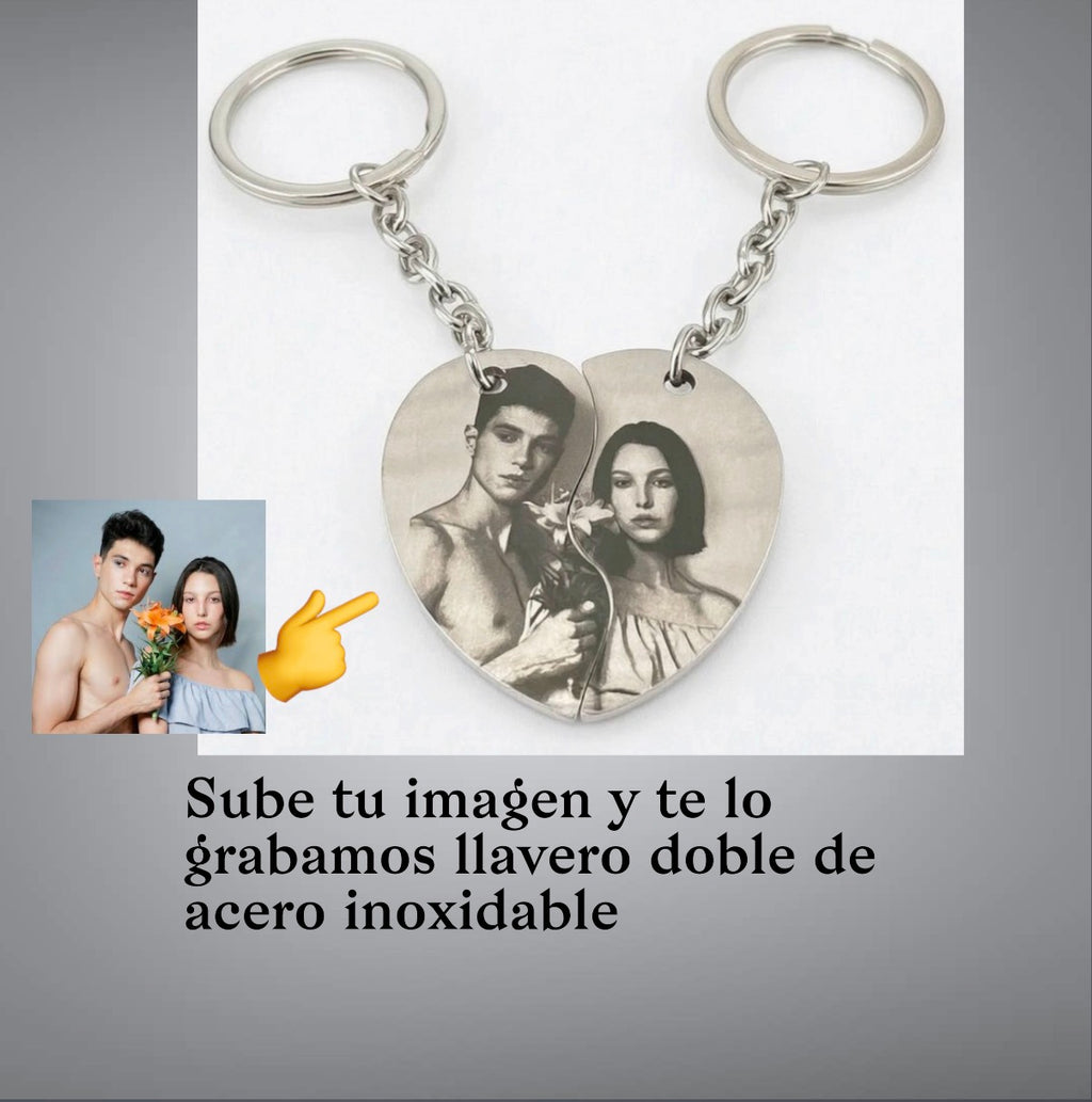 Llavero doble personalizado con tus fotos
