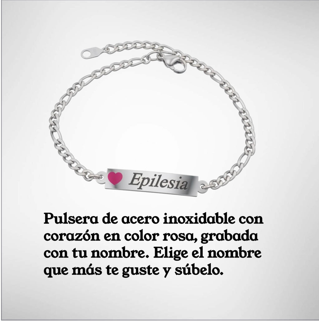 Pulseras corazon rosa personalizadas