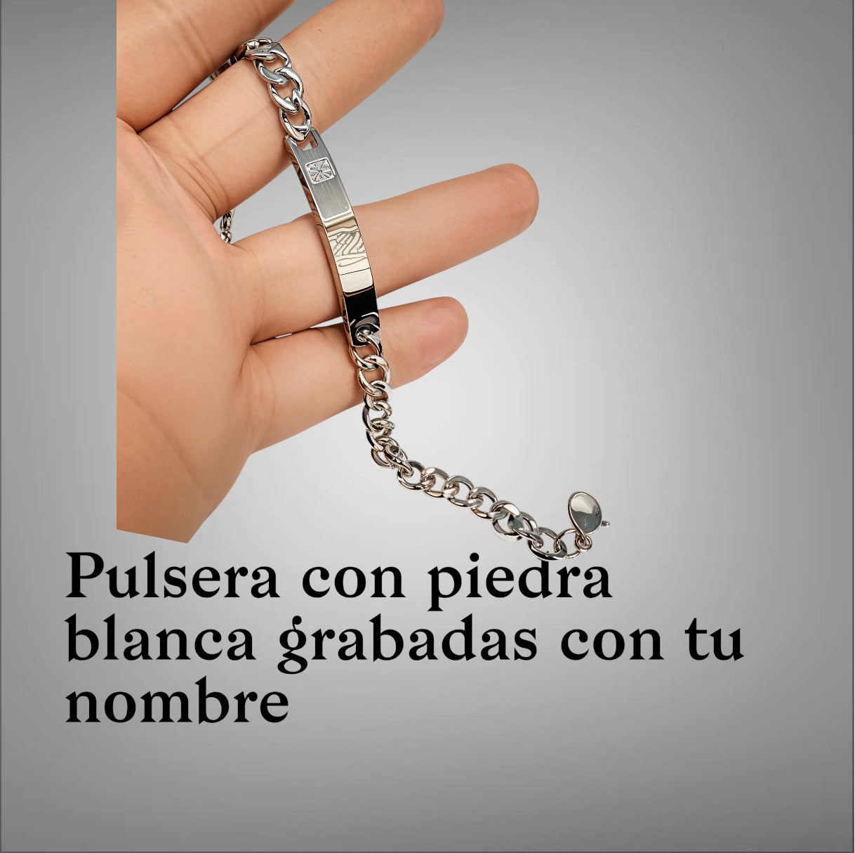 Pulseras de acero  con piedras azul, rosa ,blanco personalizados