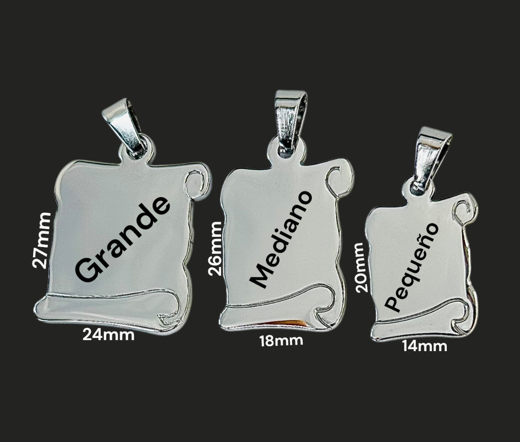 colgante de pergamino personalizado con tu foto o frase