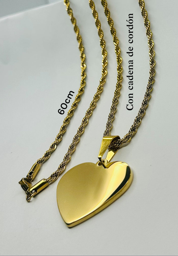 colgante de corazón personalizado con foto o frases