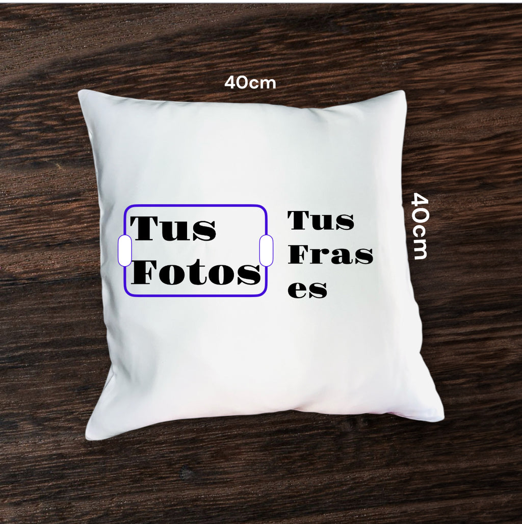 Cojín personalizado con foto y frase