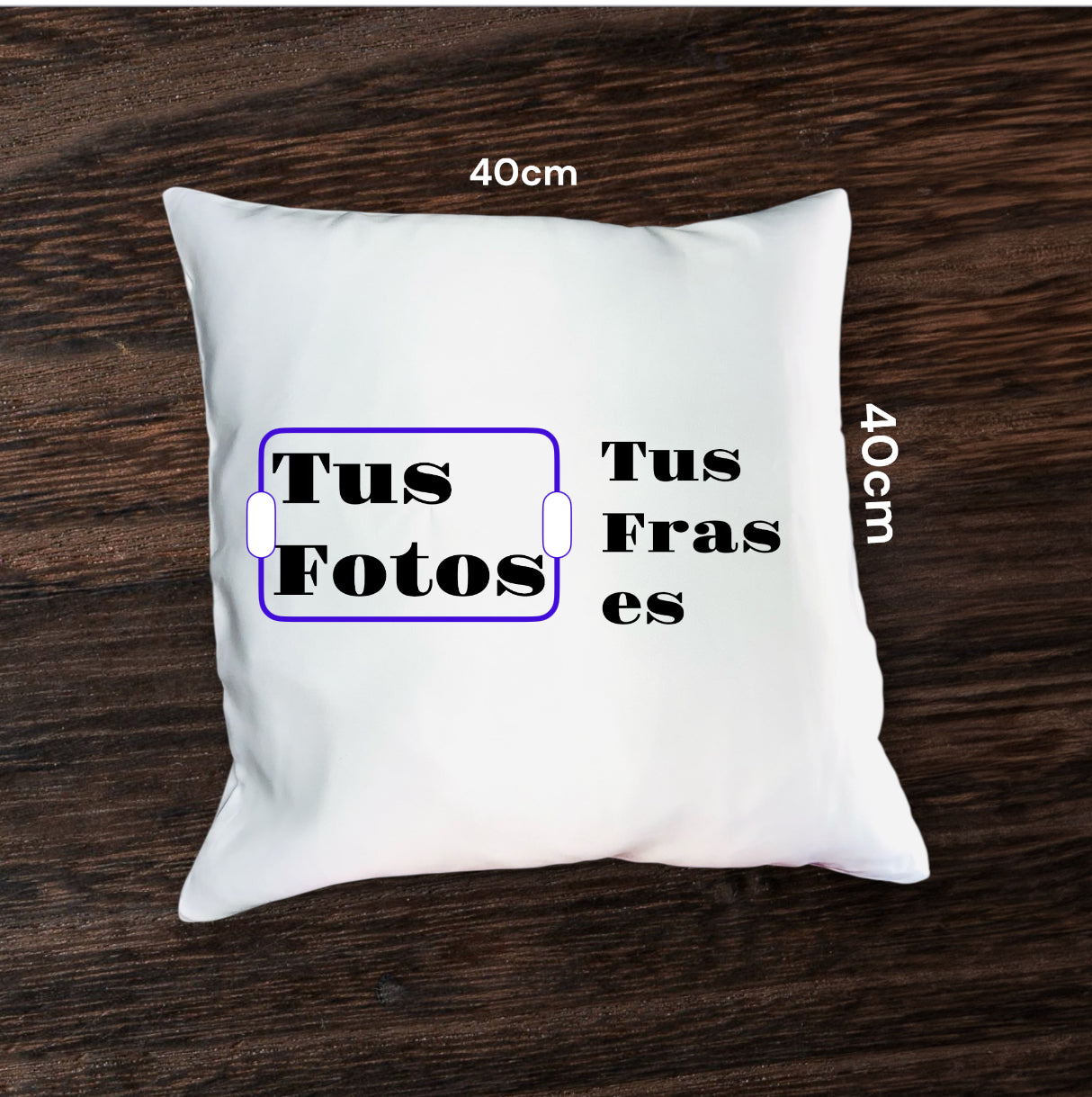 Cojin perzonalizado con foto y frase