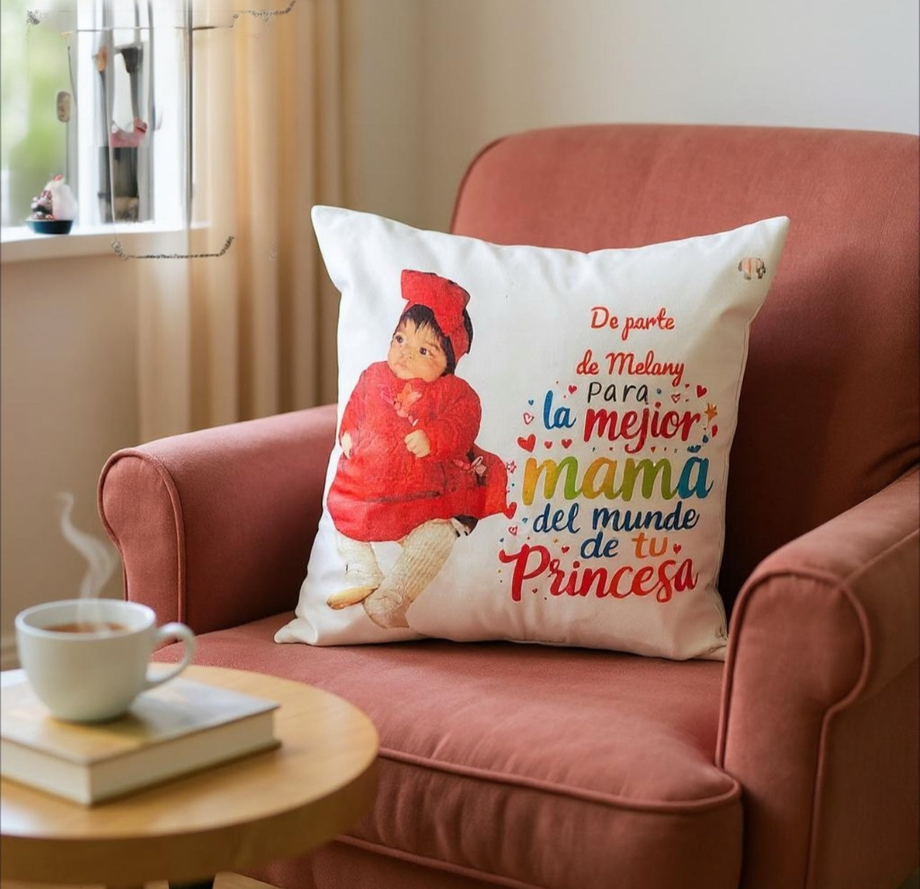 Cojin perzonalizado con foto y frase