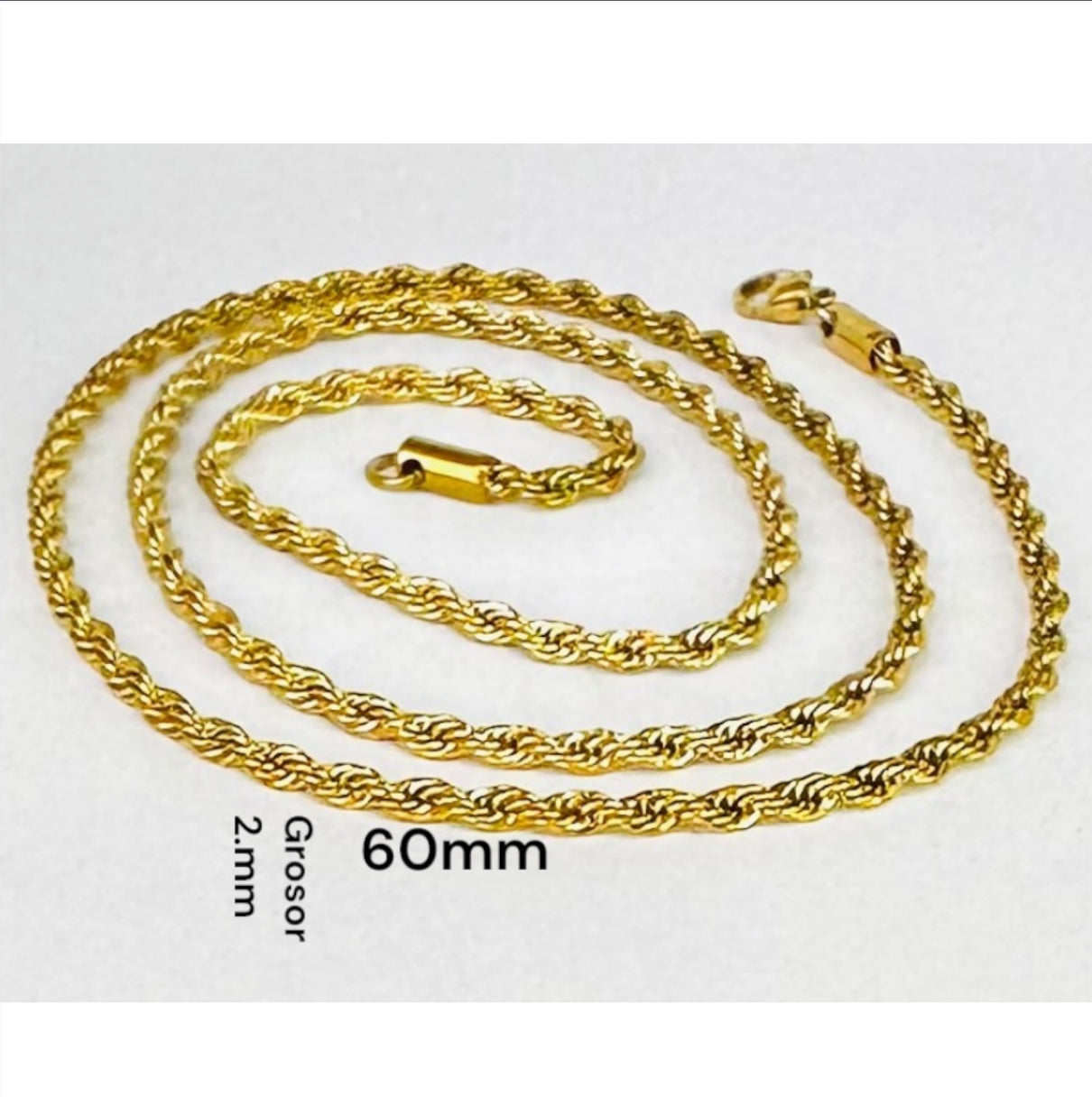 cadena de cordon dorado y plateado