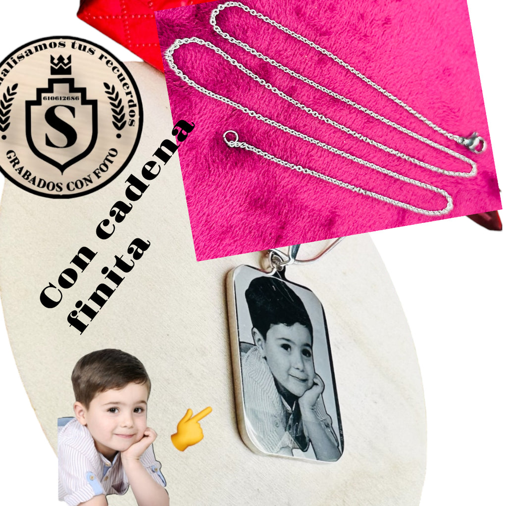 Colgante cuadrado 24mm por 32mm personalizado