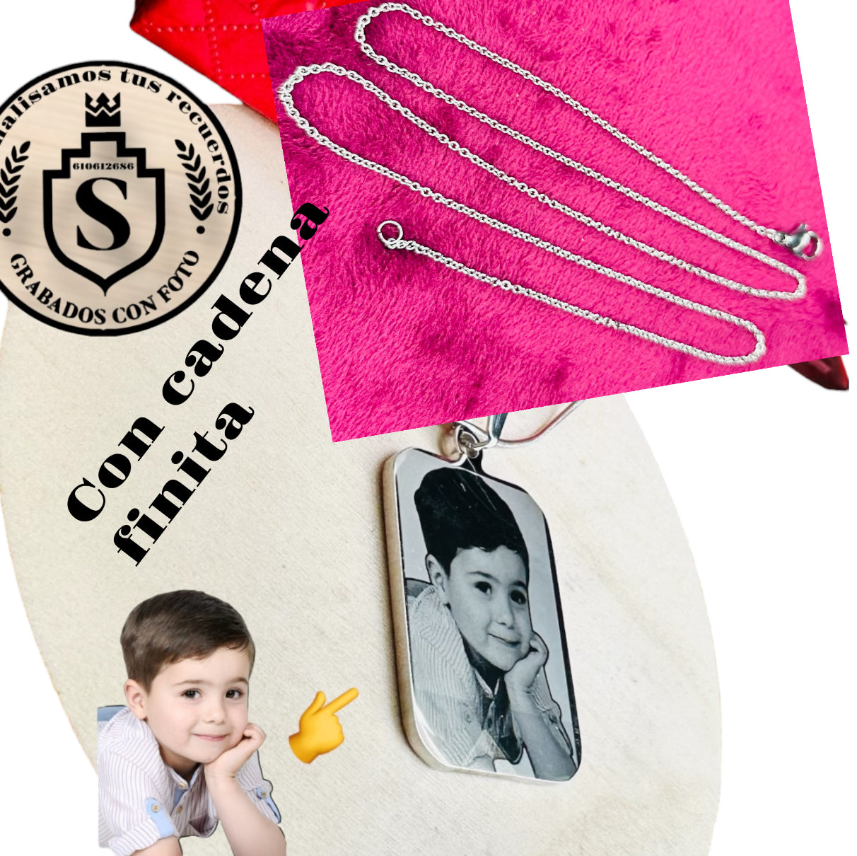 colgante Cuadrado 24mm por 32mm personalizada