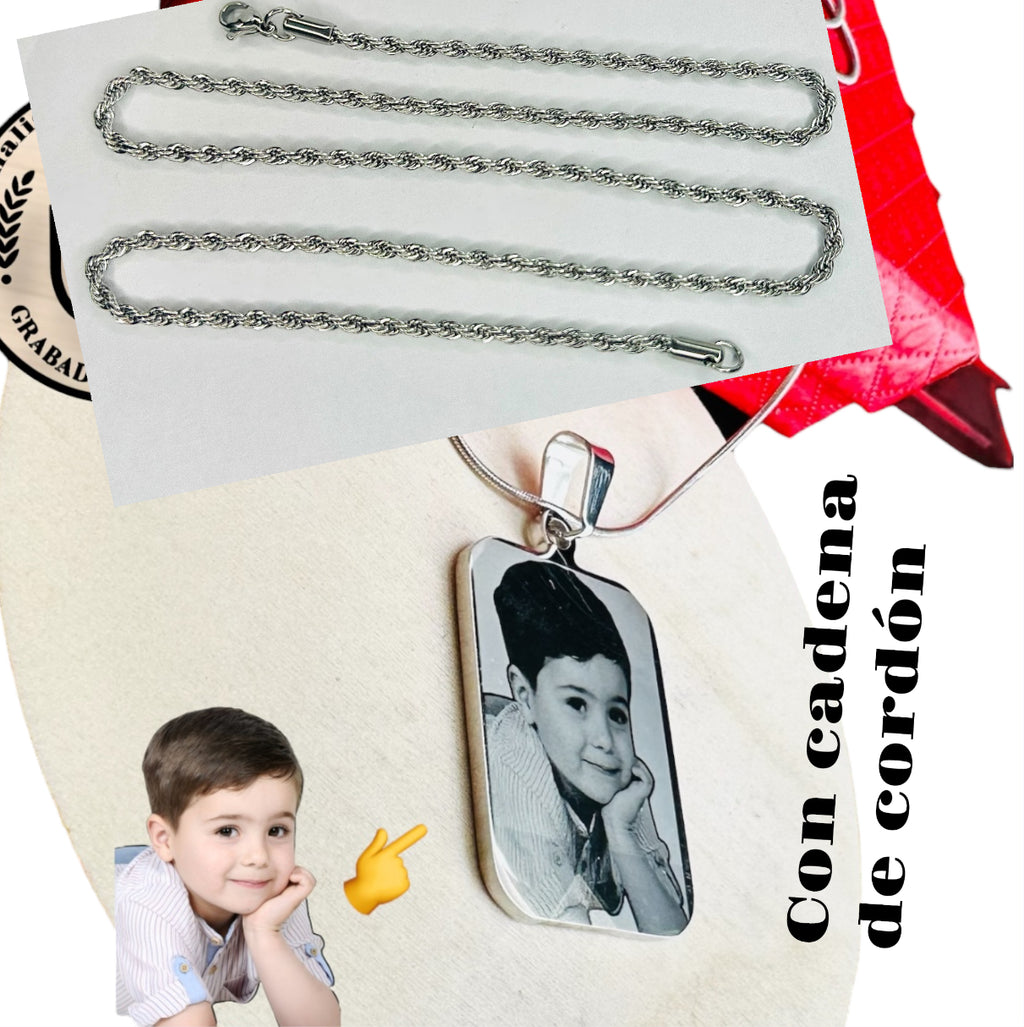 Colgante cuadrado 24mm por 32mm personalizado