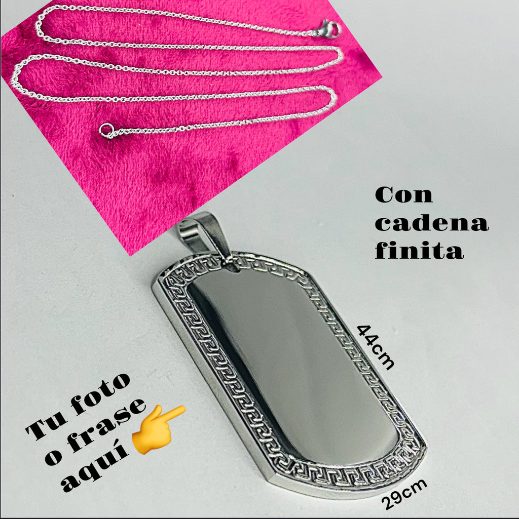Colgante con dije bordes elegantes personalizado