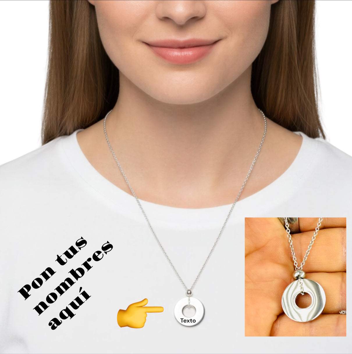 COLGANTE CIRCULO CON TUS NOMBRES PERSONALIZADO