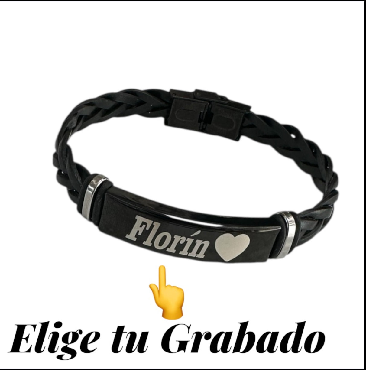 Pulsera con chapa negro
