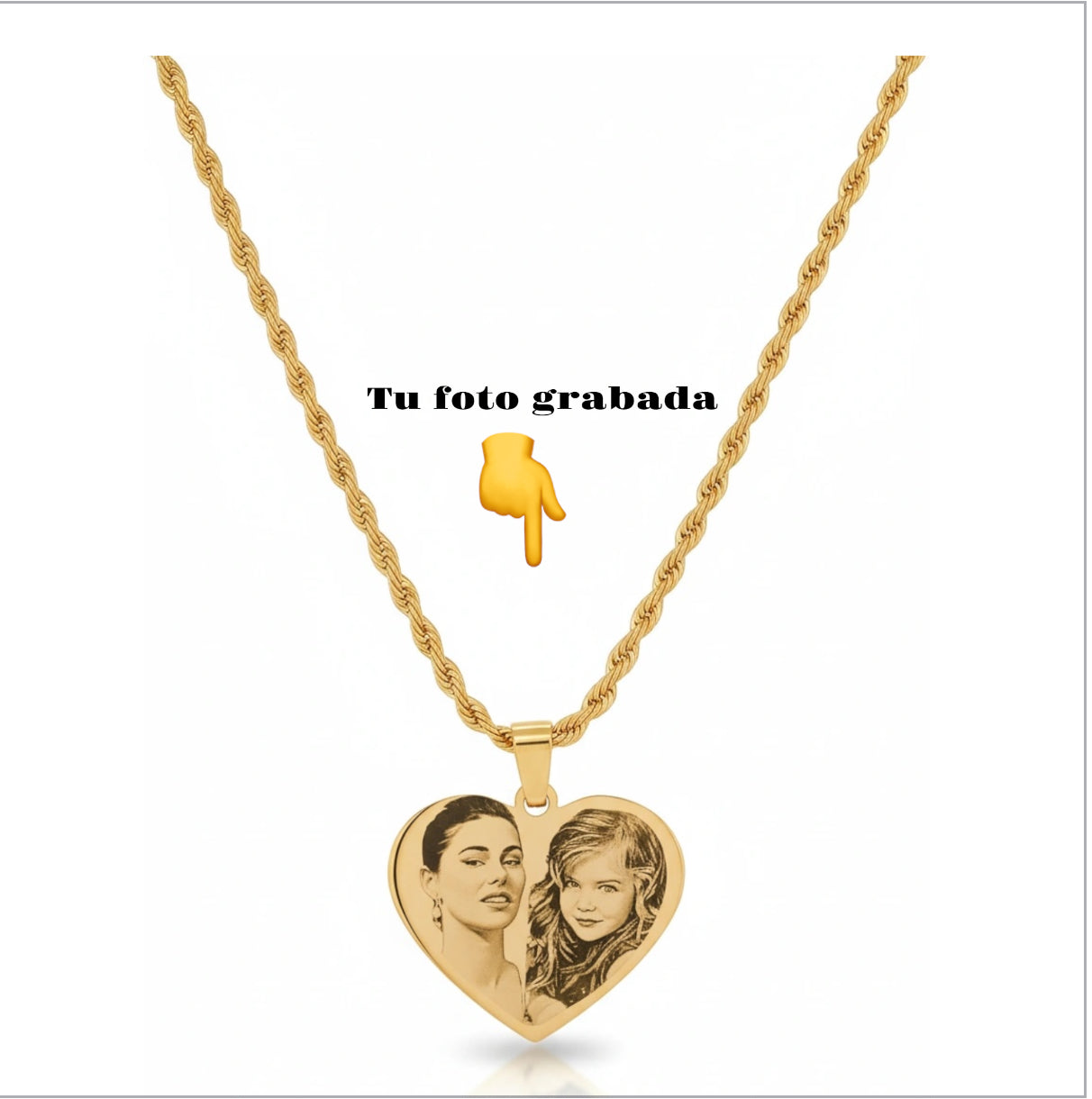colgante de corazón personalizado con foto o frases