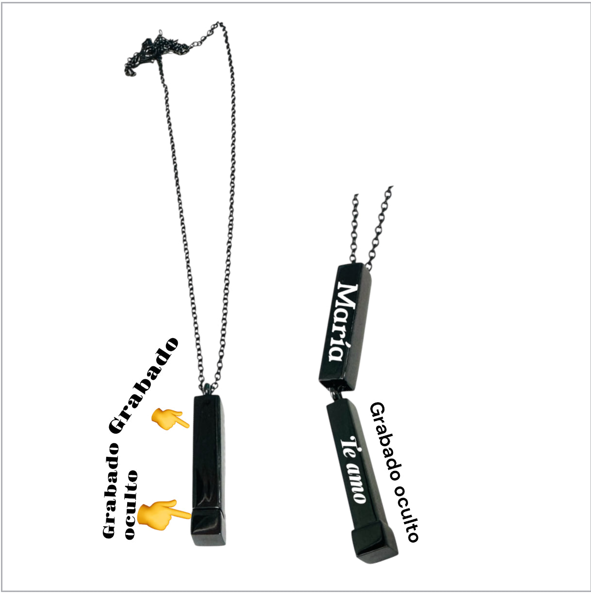 Colgante de barra con mensaje oculto personalizado a tu gusto
