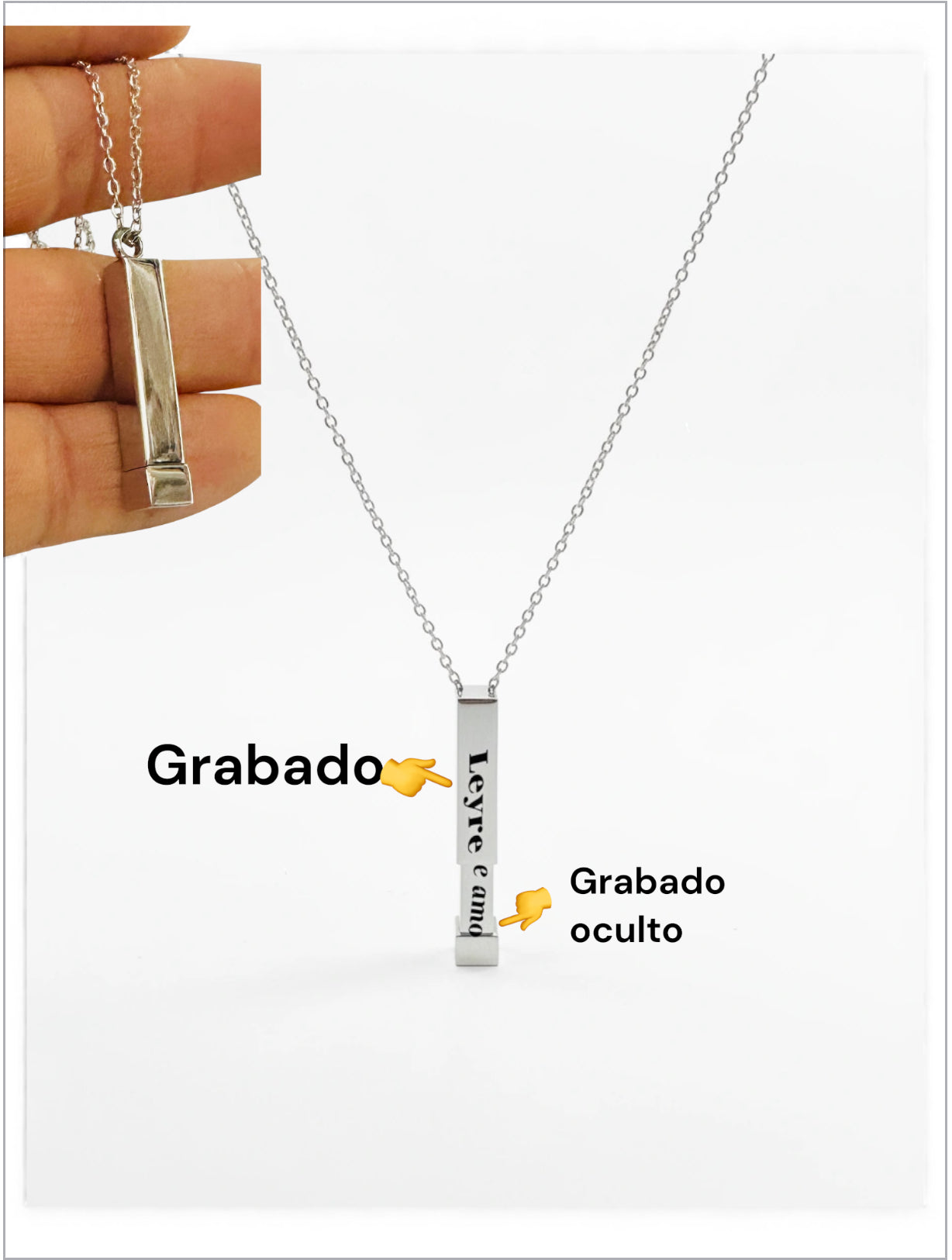 Colgante de barra con mensaje oculto personalizado a tu gusto