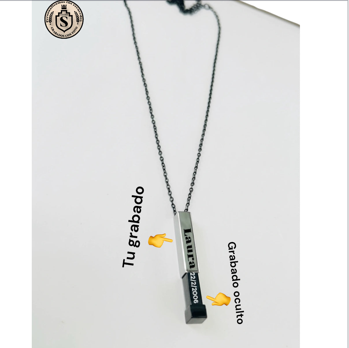 Colgante de barra con mensaje oculto personalizado a tu gusto