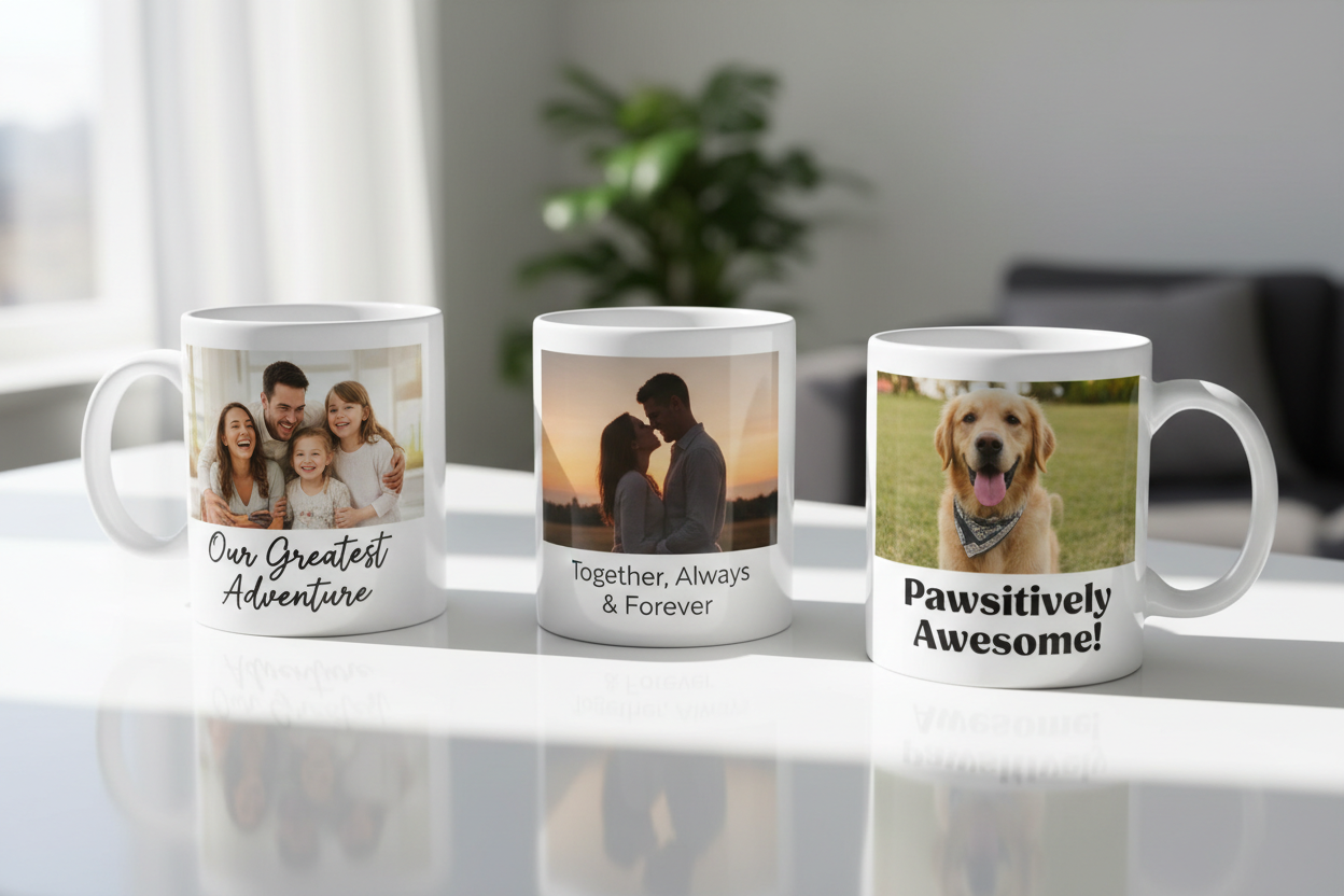 tazas blancas personalizadas con foto y frase